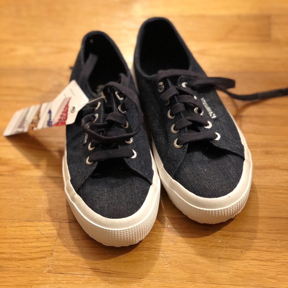 Superga denim shiny sneaker